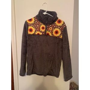 Woman’s fleece sunflower hoodie